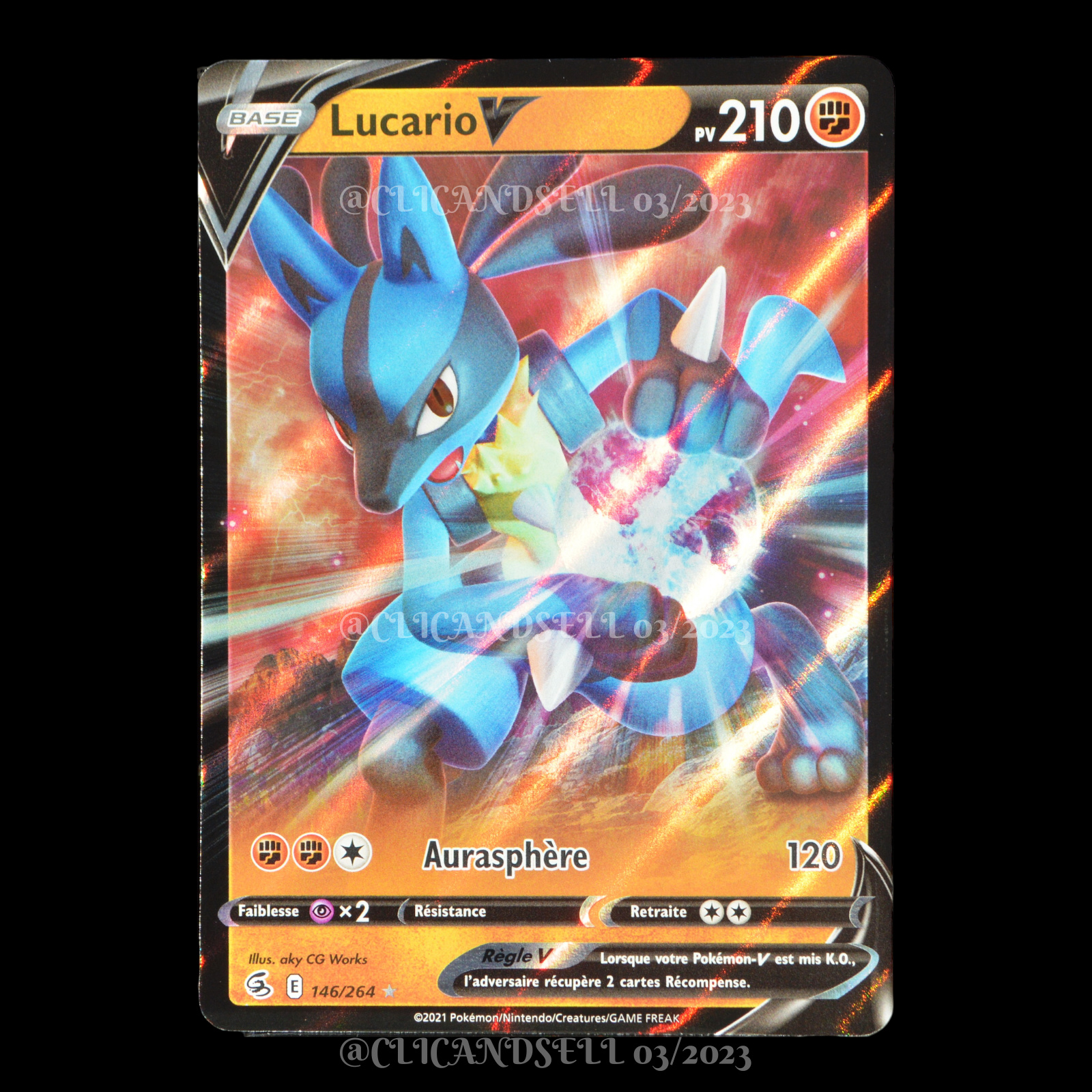 Carte Pok Mon Lucario V Eb Poing De Fusion Neuf Fr Ebay