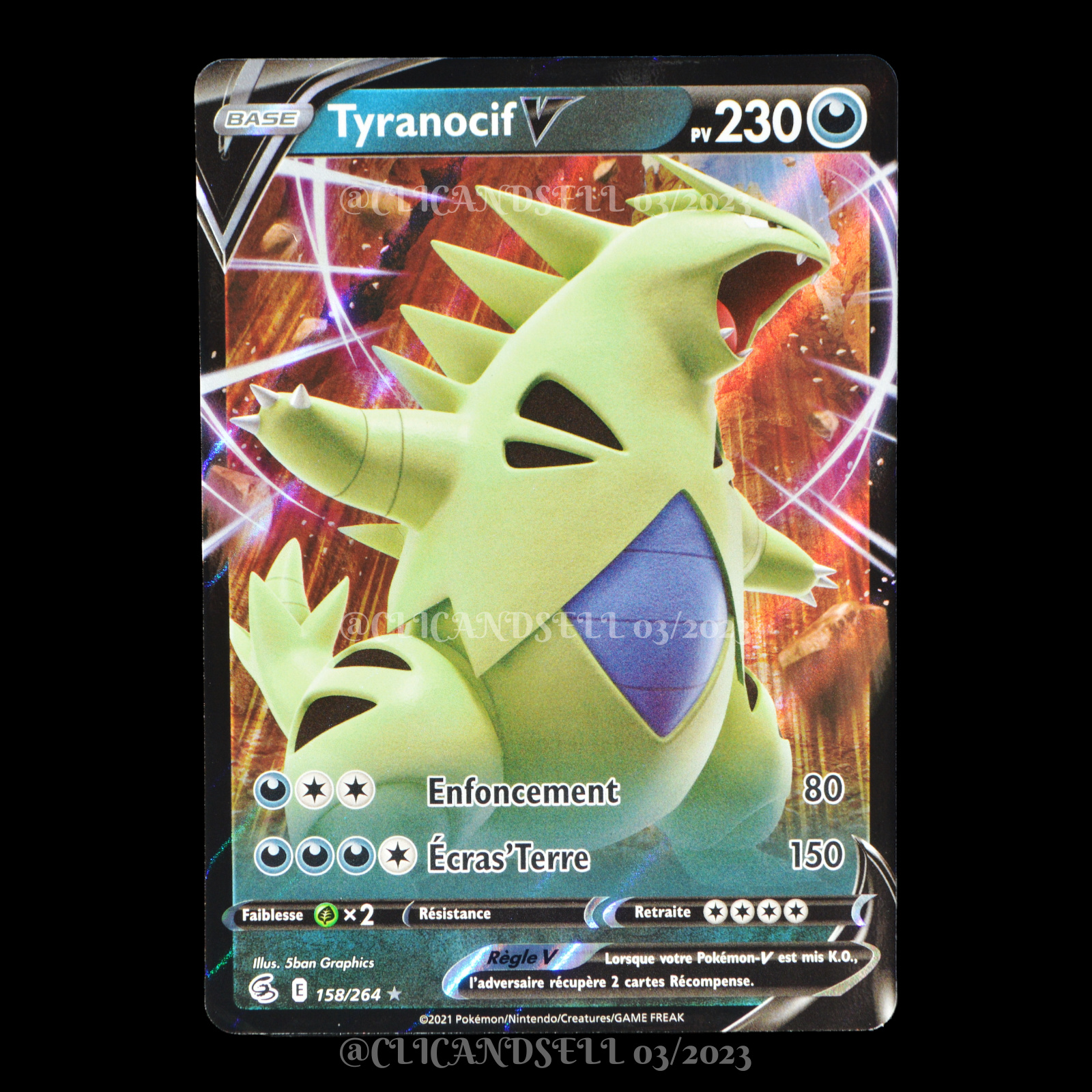 carte Pokémon Tyranocif V 158 264 1 EB08 Poing de Fusion NEUF FR eBay