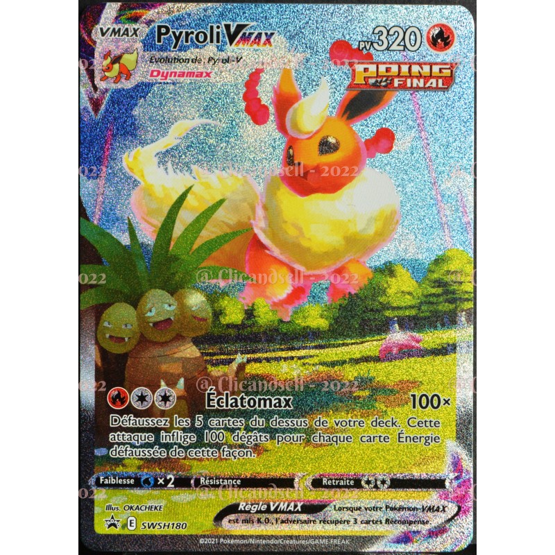 carte Pokémon Pyroli VMAX 320 PV SWSH180 Promo NEUF ONE-TOUCH FR -  CLICANDSELL